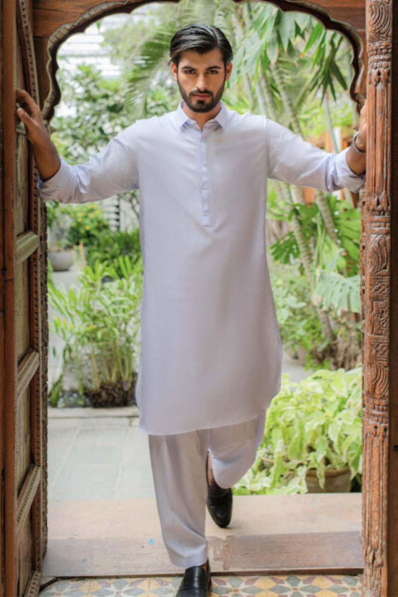 Sky Blue Soft Cotton Men's Shalwar Kameez Comfort & Style-NL-9001