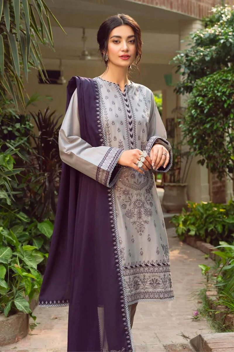 JAZMIN - 3PC LAWN EMBROIDERED SHIRT WITH BAMBER CHIFFON EMBROIRED DUPPATA AND TROUSER -NL-6010