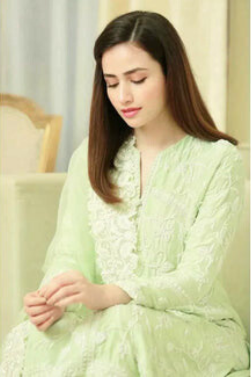 SANA JAVED - 3PC Lawn Heavy Embroidered Shirt With Bamber Embroidered Dupatta-NL-6058