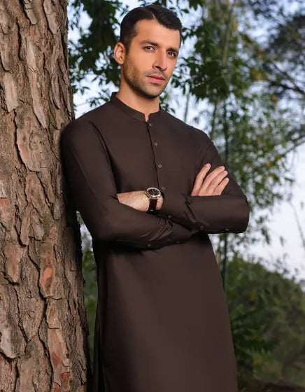 BROWN BLENDED KAMEEZ SHALWAR-NL-3003 - Naya Libass