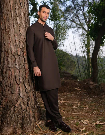 BROWN BLENDED KAMEEZ SHALWAR-NL-3003 - Naya Libass