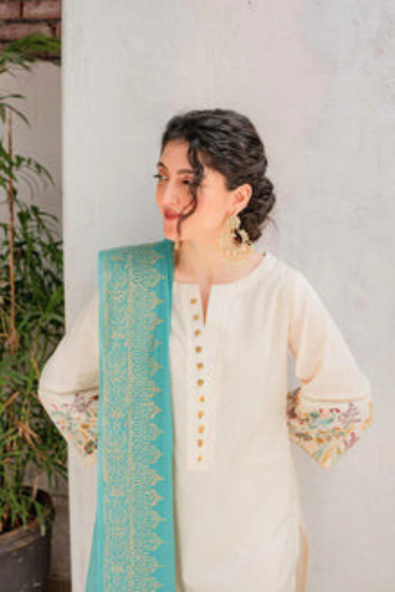 ASLING - 3PC LAWN EMBROIDERED SHIRT WITH DIAMOND PRINTED SHAWL AND TROUSER -NL-6012