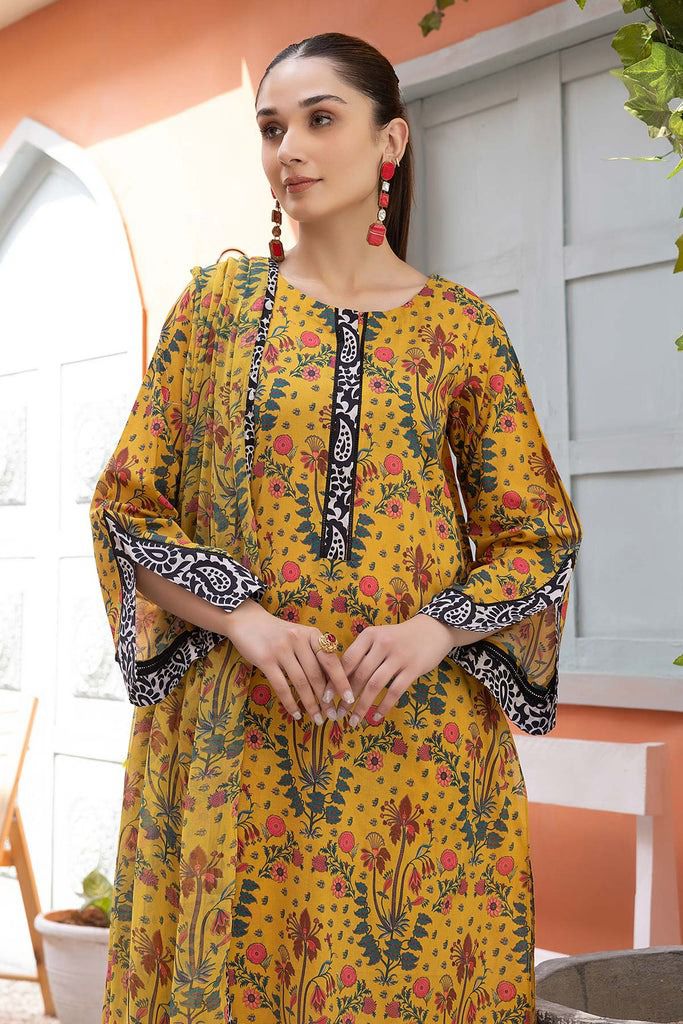 Baroque - Ladies Lawn Printed 3Pc Suits: Vibrant Elegance -NL-7002